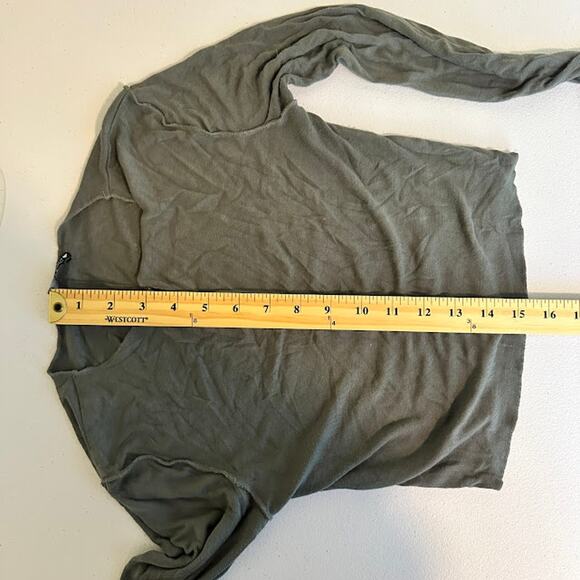 ZARA Women's Exposed Seams Long Sleeve Crop Top Olive Green Size‎ M - Picture 6 of 8